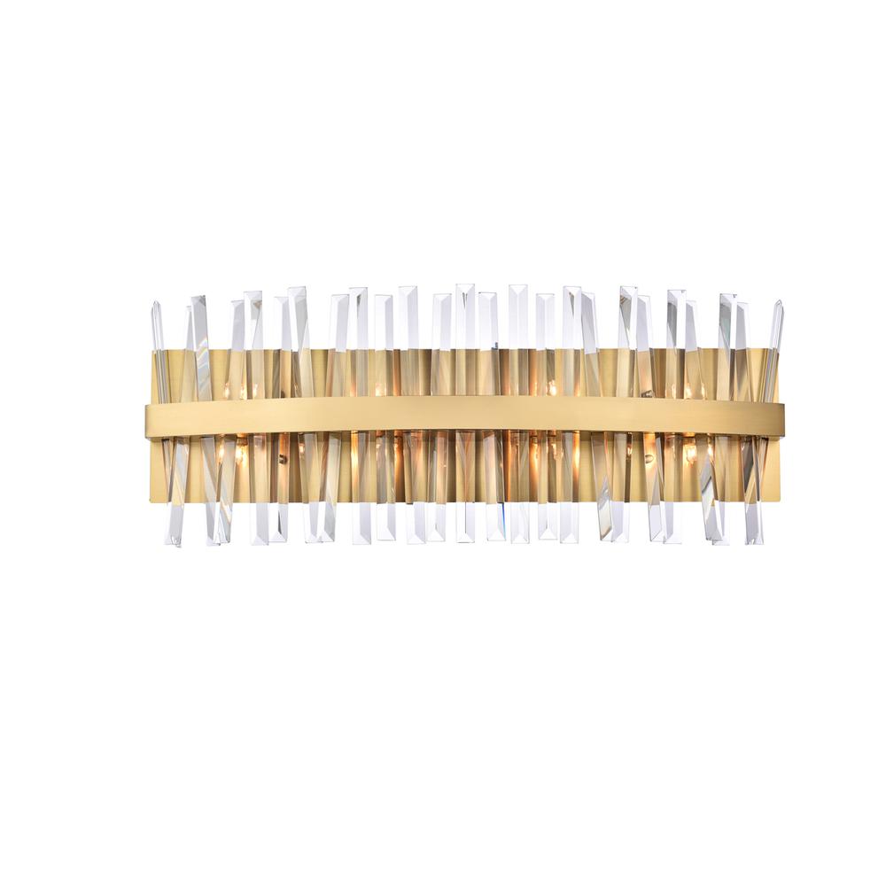 Serephina 30 inch crystal bath sconce in satin gold. Picture 1