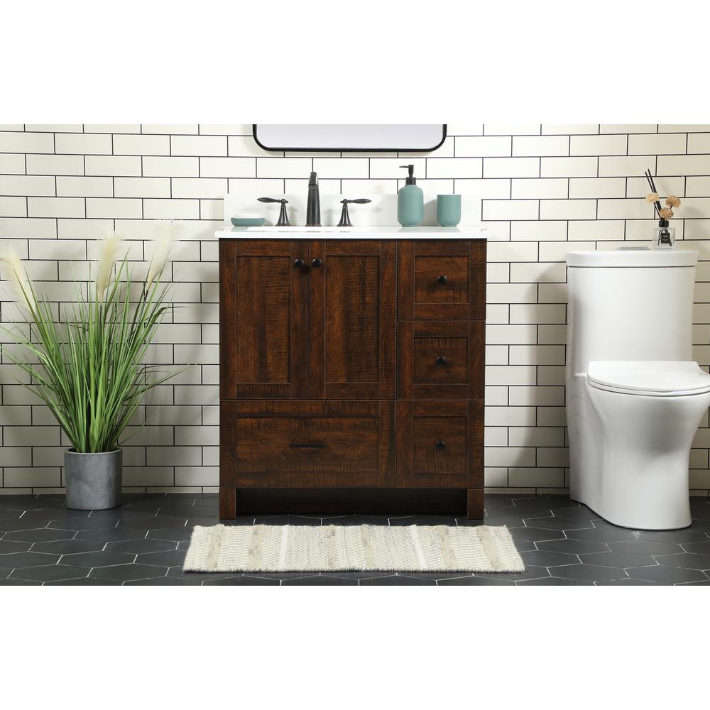 32 inch Single bathroom vanity in expresso with backsplash. Picture 14