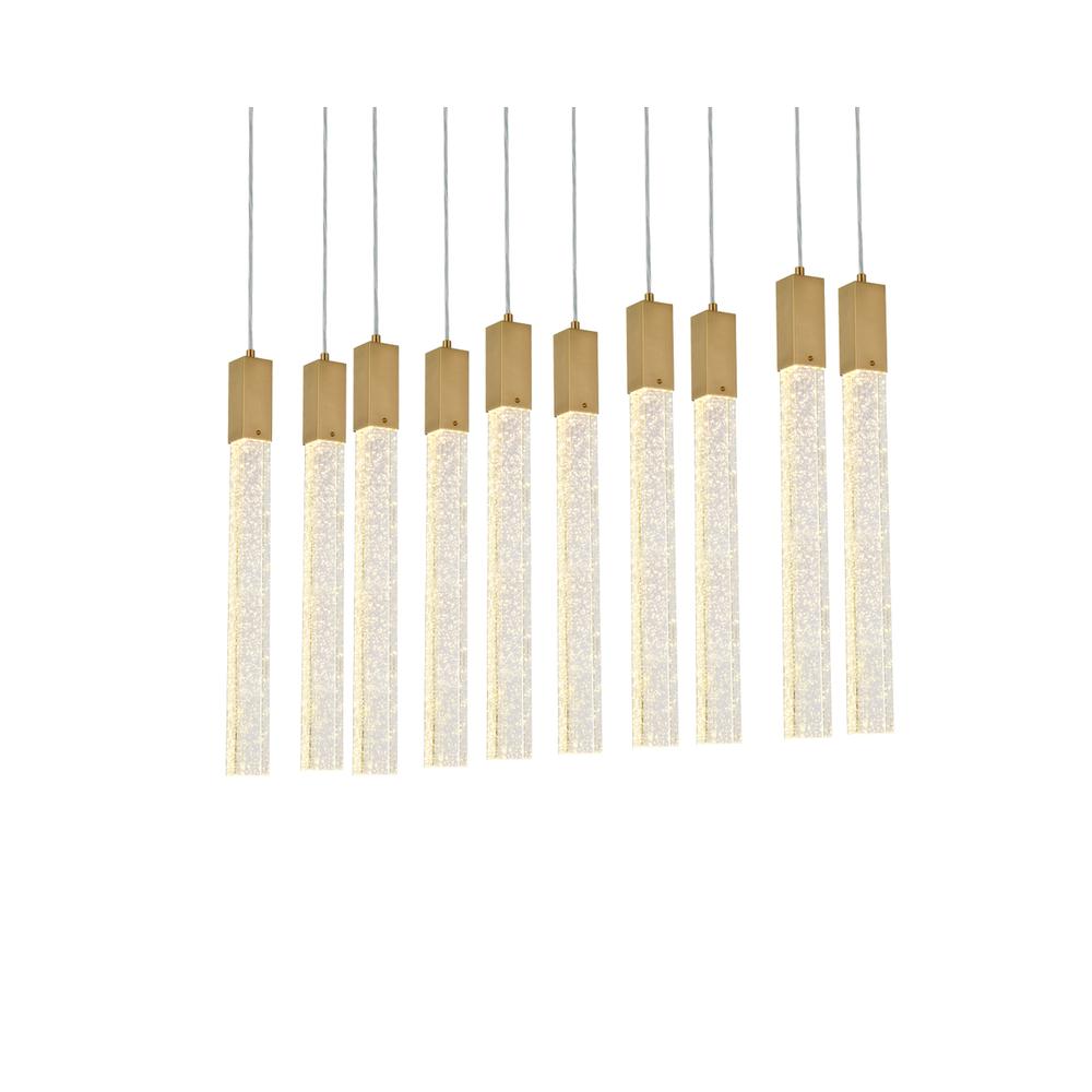 Weston 10 lights pendant in satin gold. Picture 2