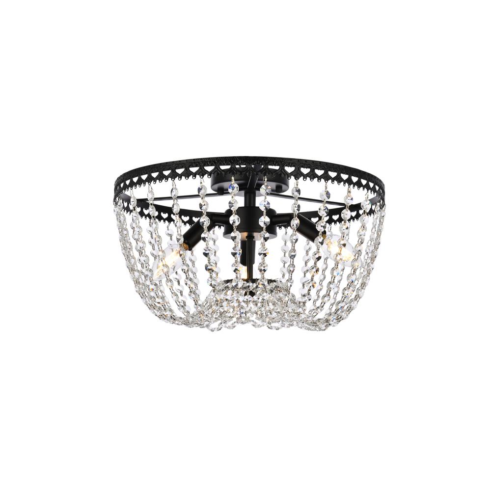 Kylie 16 inch flush mount in black. Picture 1