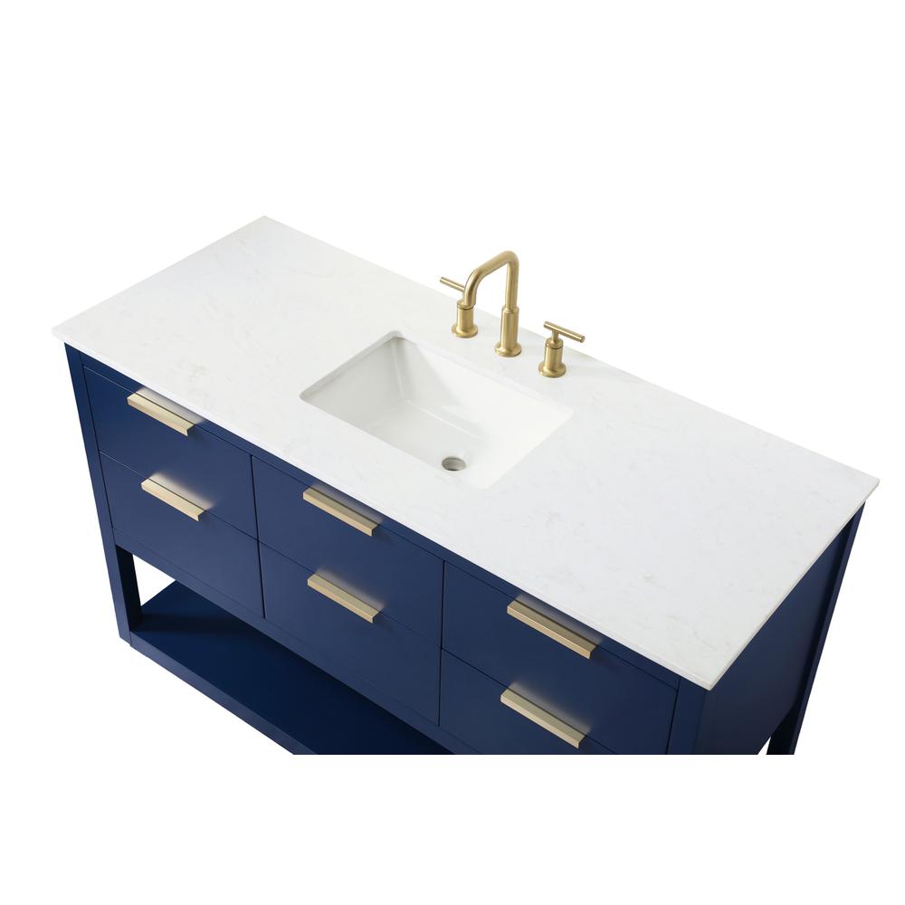 54 Inch SIngle Bathroom Vanity In Blue. Picture 10