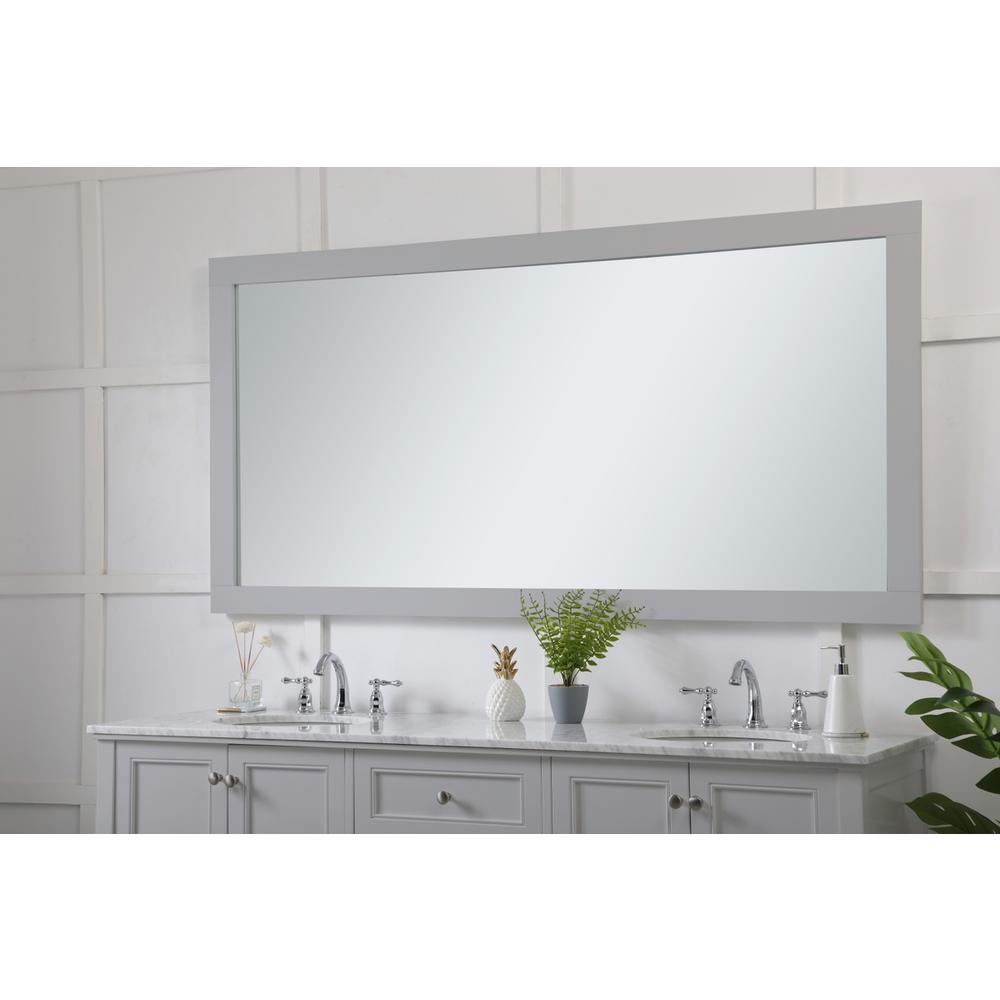 Aqua rectangle vanity mirror 72 inch in Grey. Picture 2