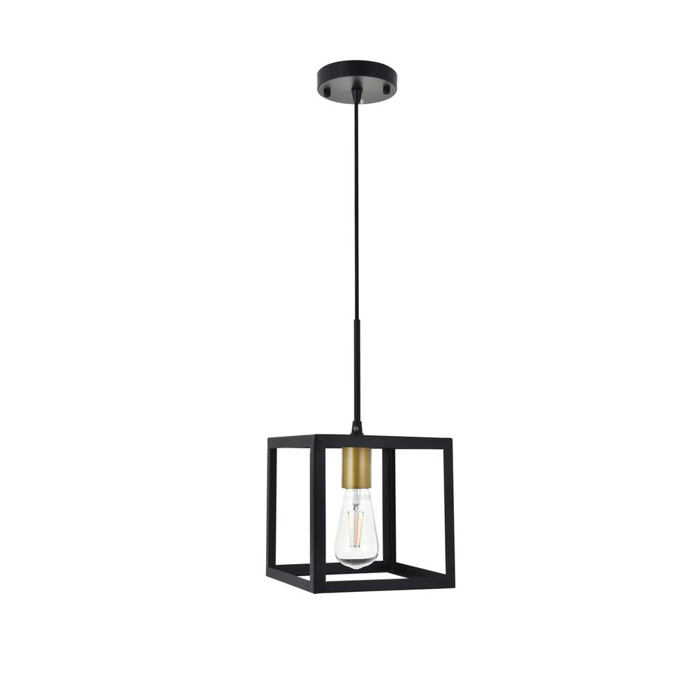 Resolute 1 light brass and black Pendant. Picture 2
