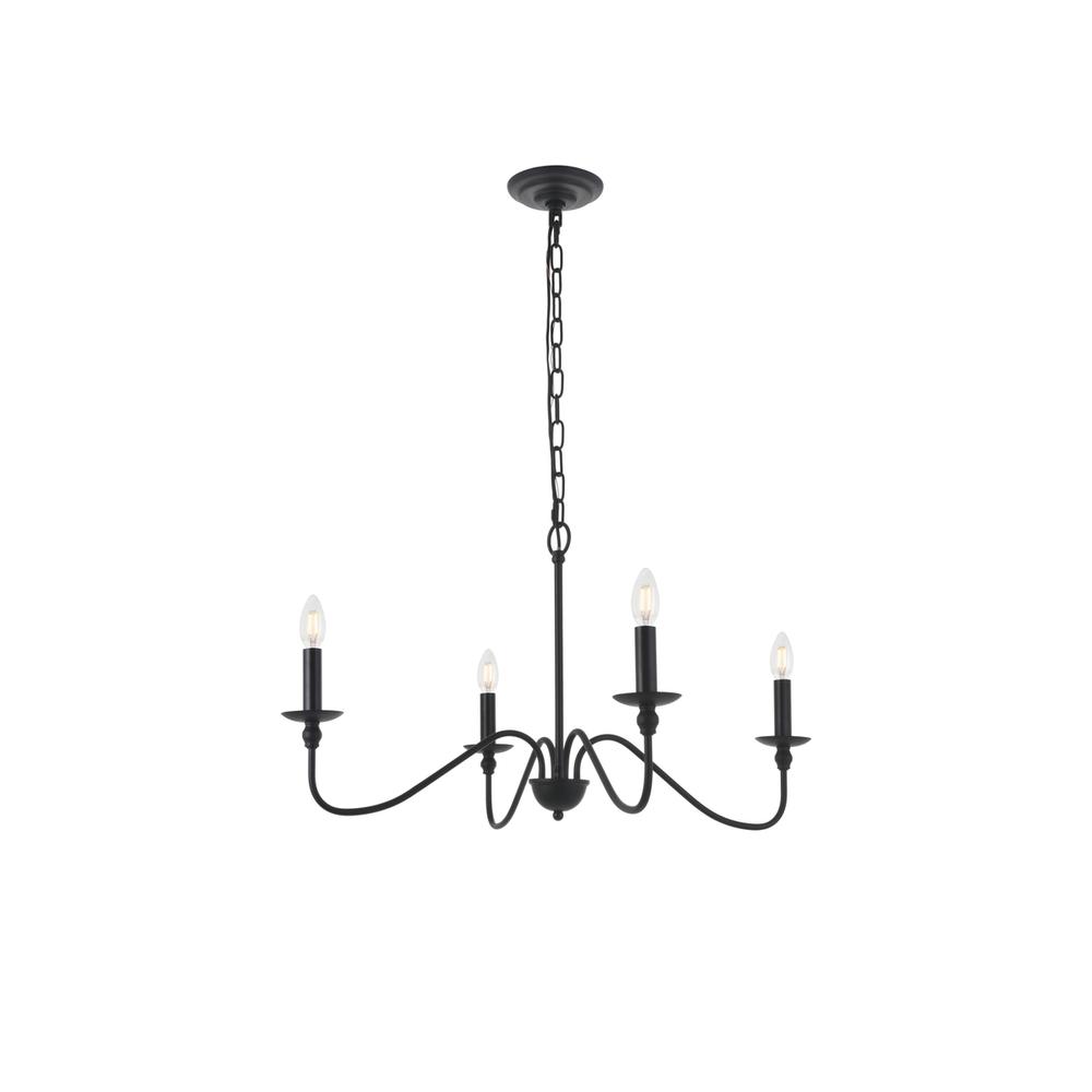 Rohan 4 light Matte Black Pendant. Picture 3