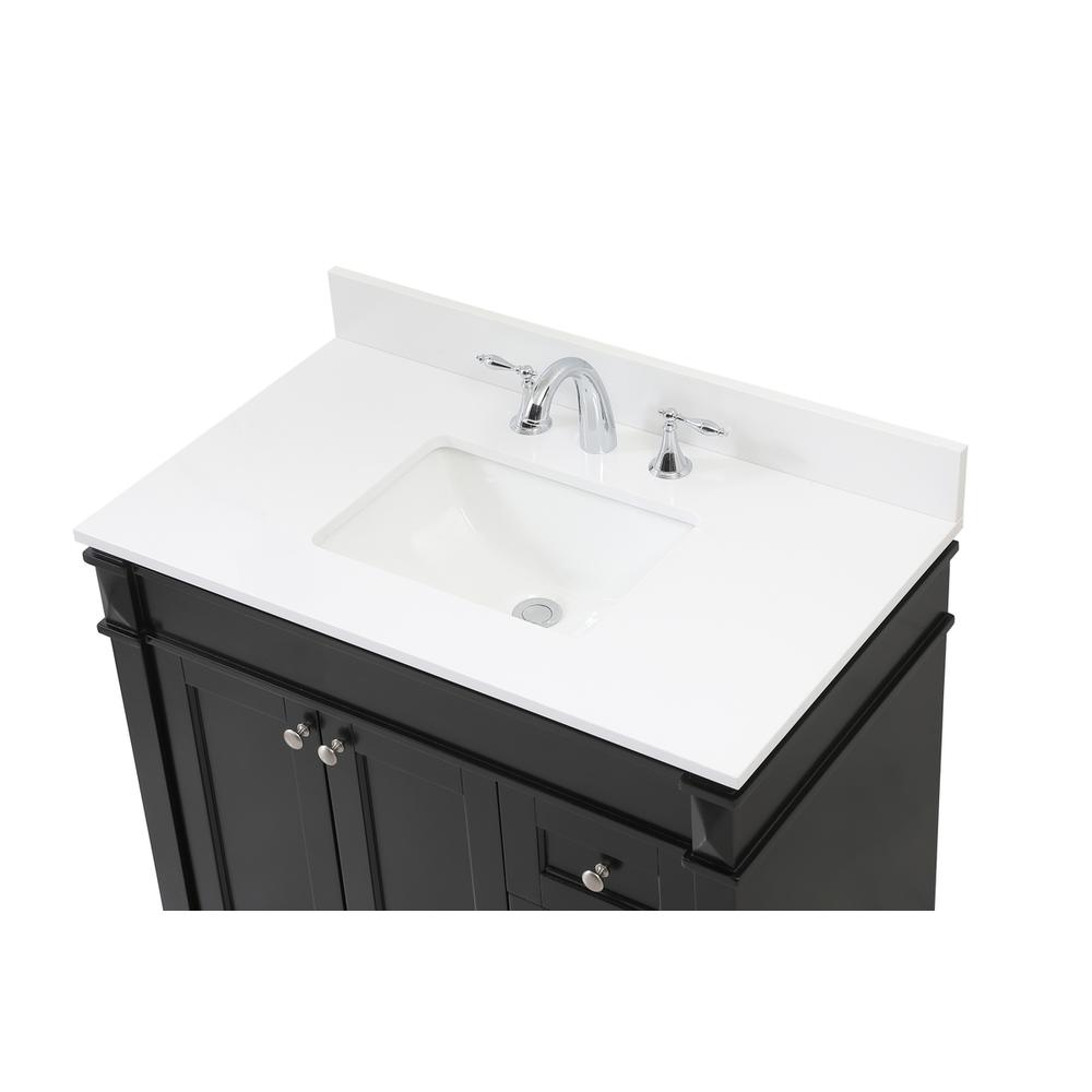 36 inch Single bathroom vanity in black with backsplash. Picture 10