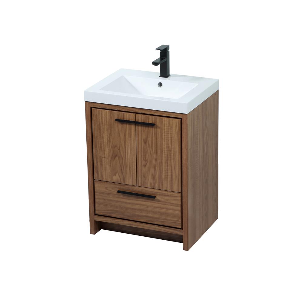 24 inch Single bathroom vanity in walnut brown. Picture 8