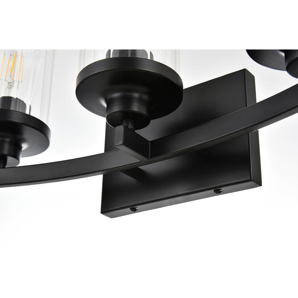 Saanvi 3 light Black and Clear Bath Sconce. Picture 5