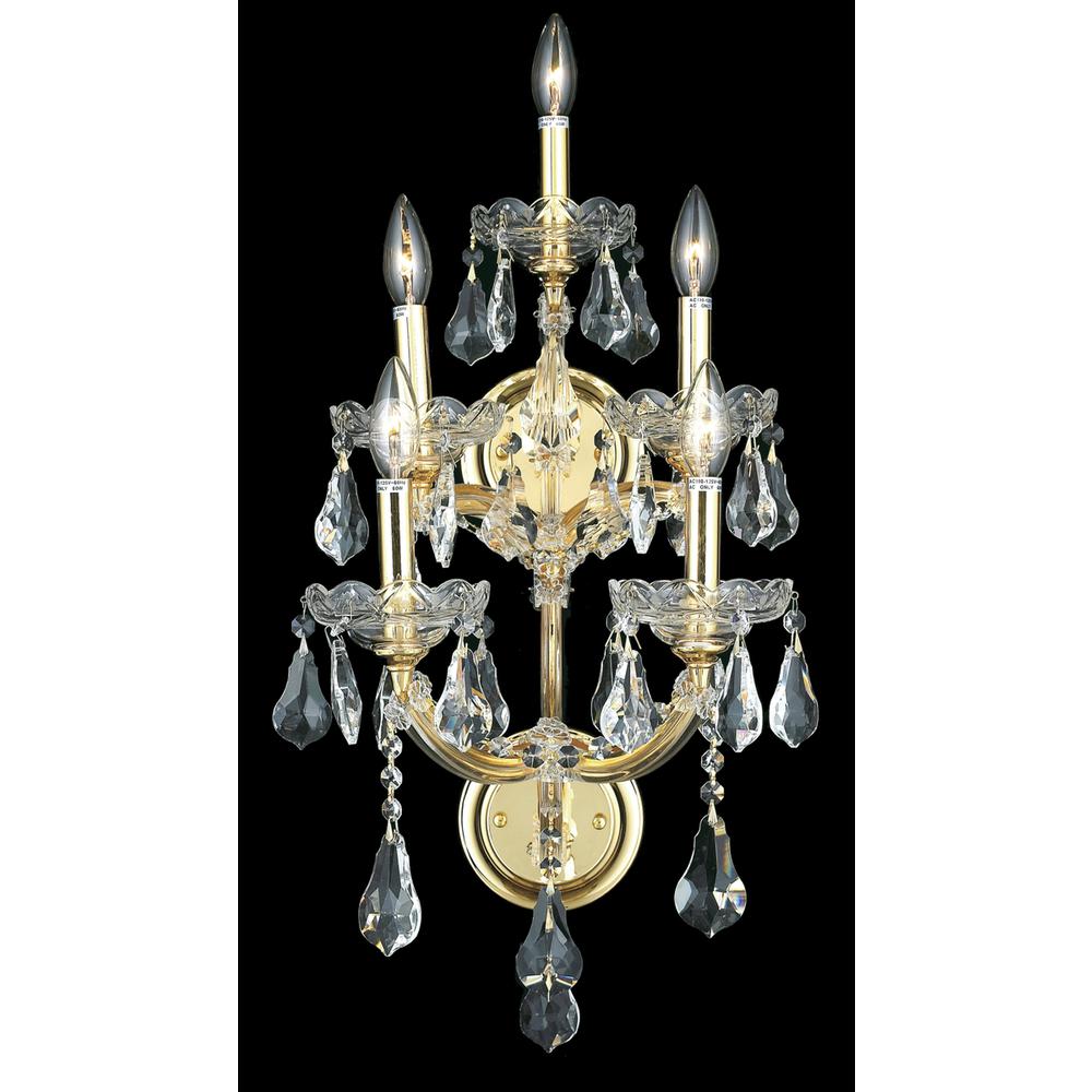 Maria Theresa 5 light Gold Wall Sconce Clear Royal Cut Crystal. Picture 1