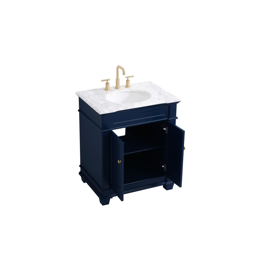 30 inch Single Bathroom Vanity set in Blue. Picture 9