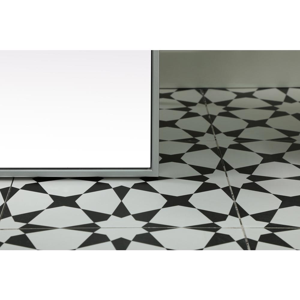 Metal Frame Rectangle Full Length Mirror 30x60 Inch in Silver. Picture 3