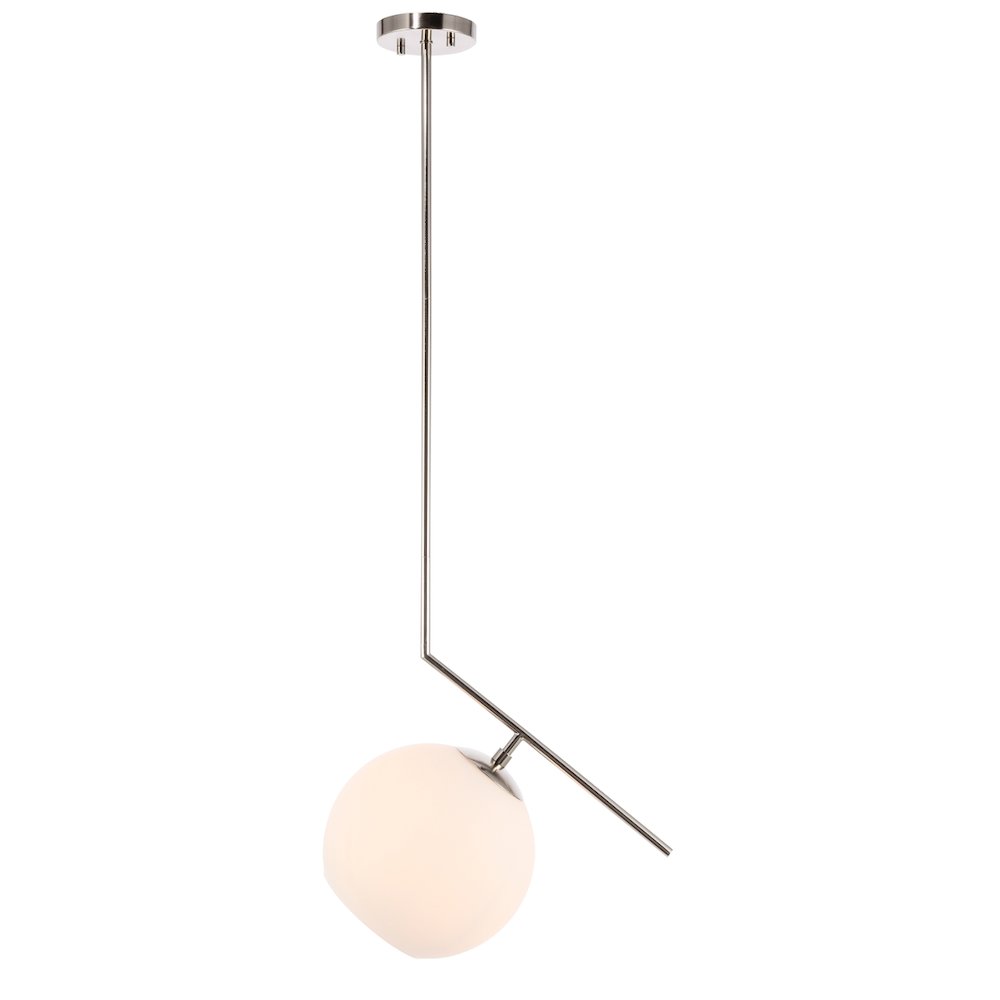 Ryland 1 Light Chrome And Frosted White Glass Pendant. Picture 1