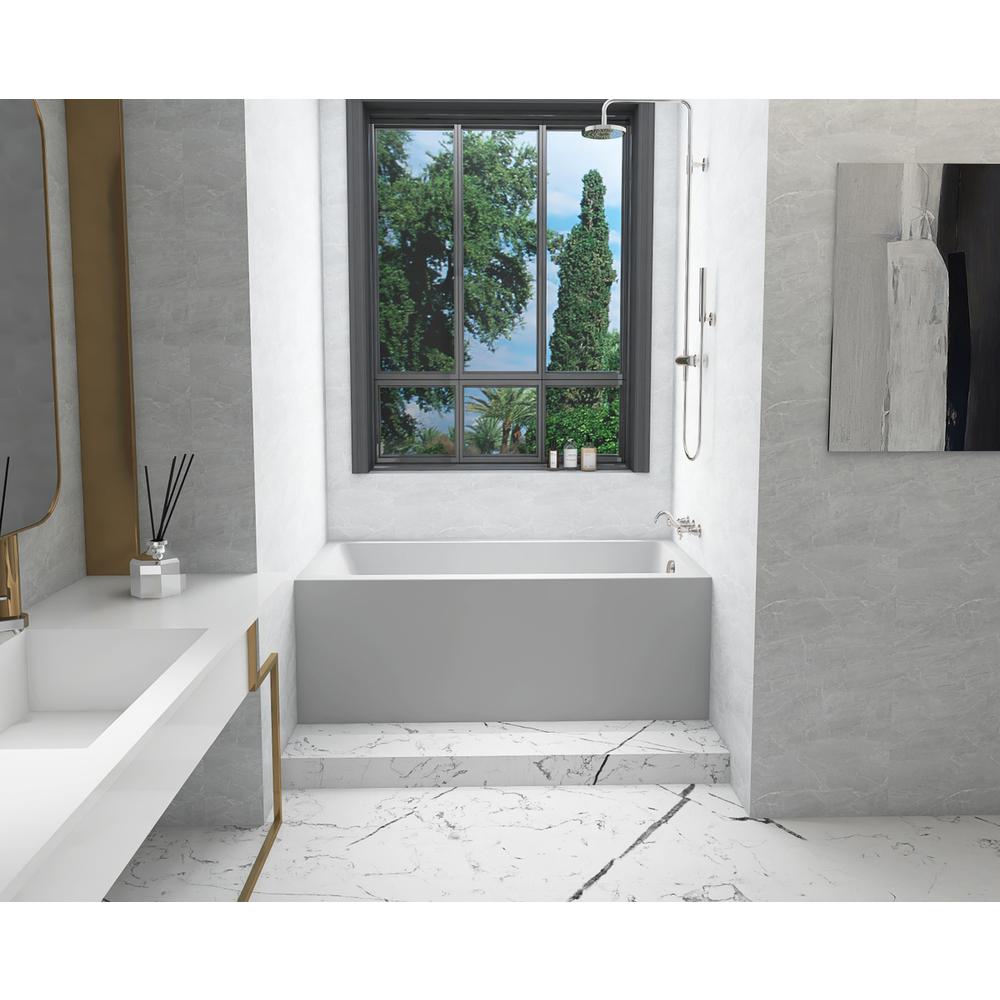 Alcove soaking bathtub 30x60 inch right drain in glossy white. Picture 14
