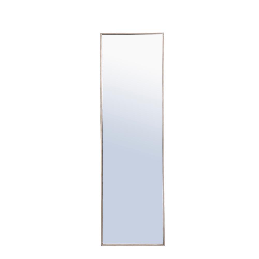 Metal frame Rectangle Mirror 18 inch Silver. Picture 1