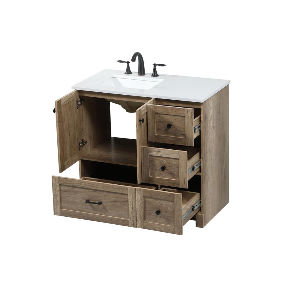 36 inch Single bathroom vanity in natural oak. Picture 9