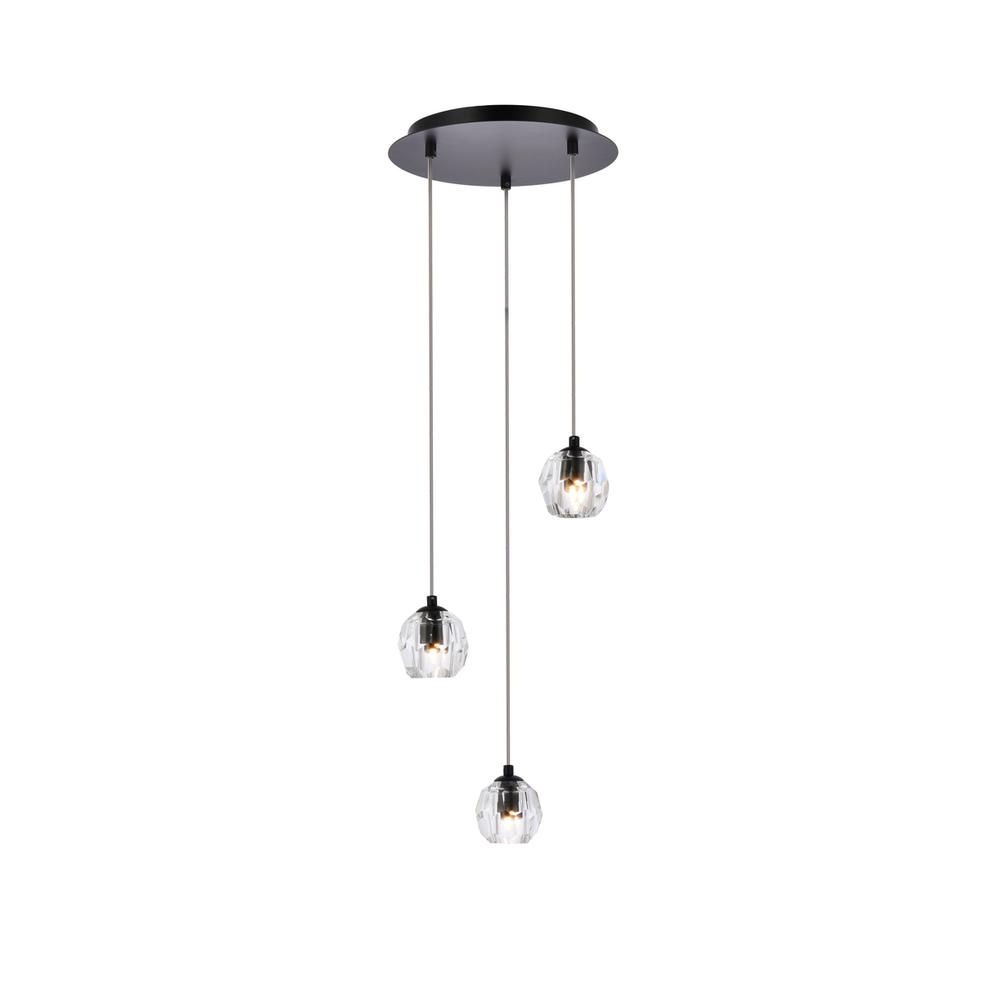 Eren 3 lights Black pendant. Picture 1