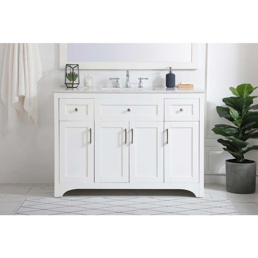 48 inch Single Bathroom Vanity in White. Picture 14