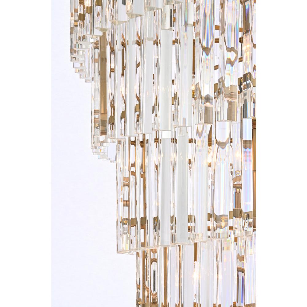 Sydney 48 inch spiral crystal chandelier in satin gold. Picture 5