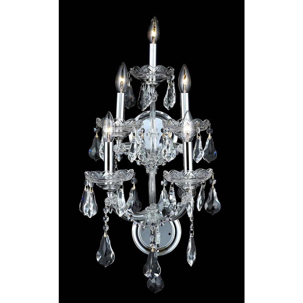 Maria Theresa 5 light Chrome Wall Sconce Clear Royal Cut Crystal. Picture 1