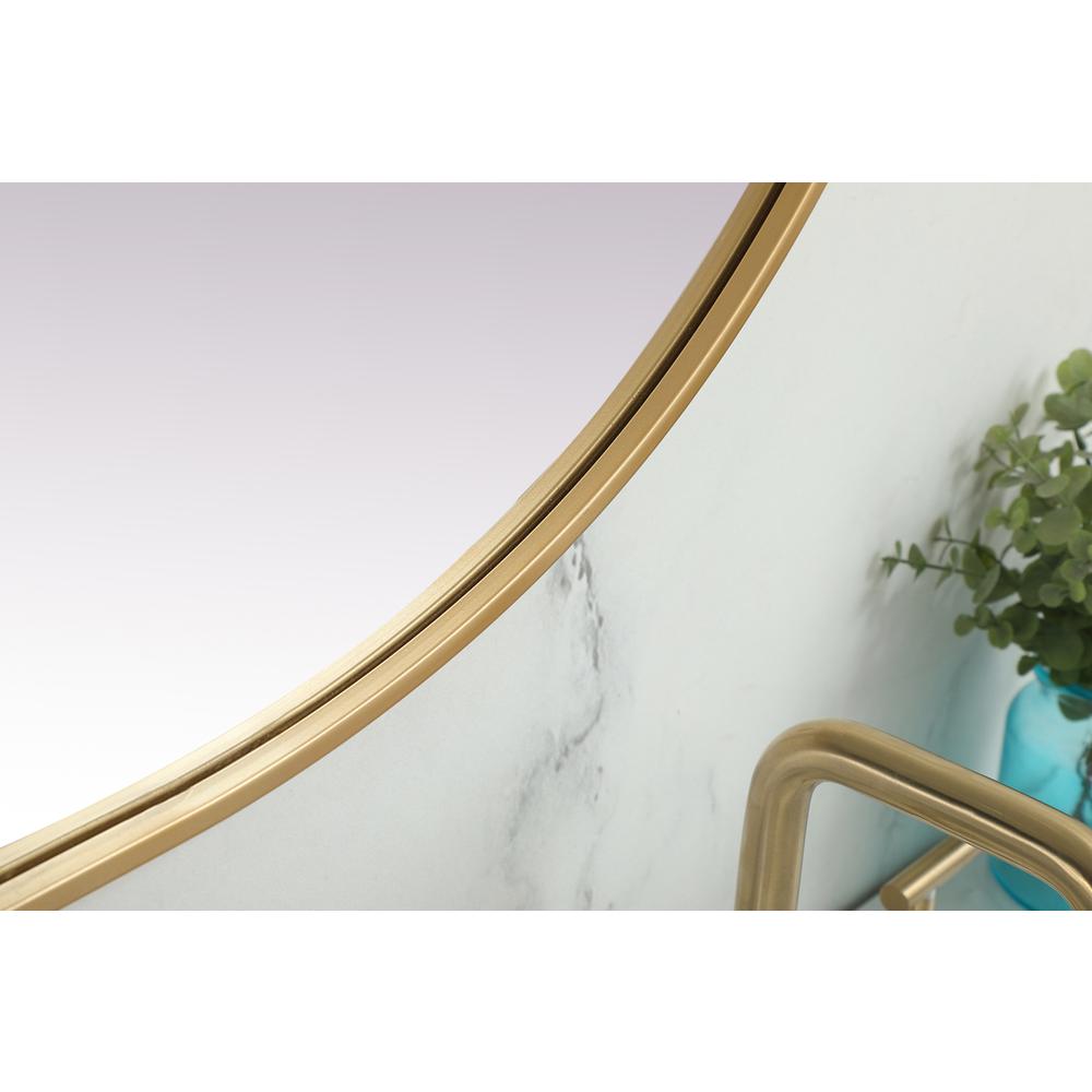 Metal Frame Oval Mirror 30x60 Inch in Brass. Picture 6
