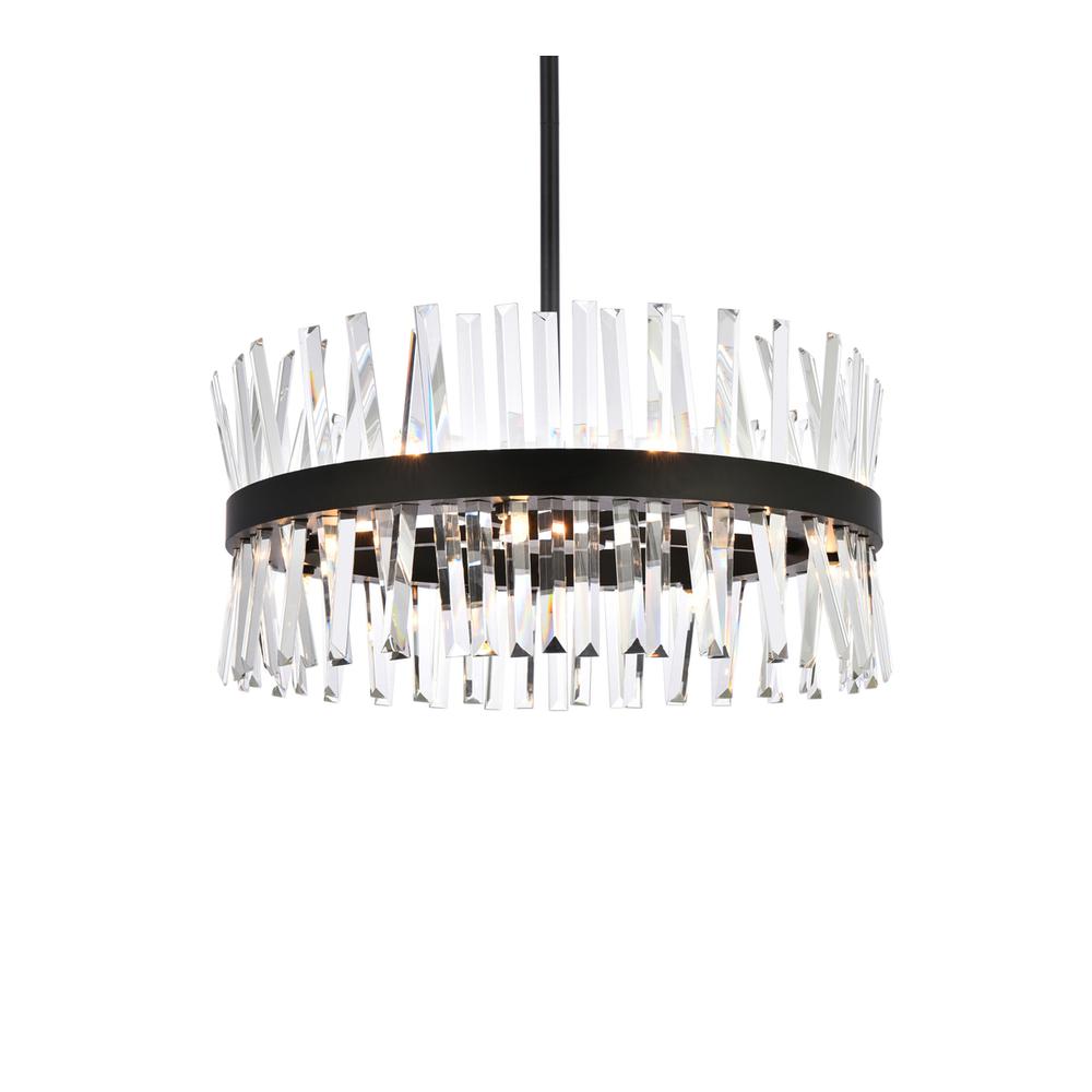 Serephina 25 inch crystal round pendant light in black. Picture 2