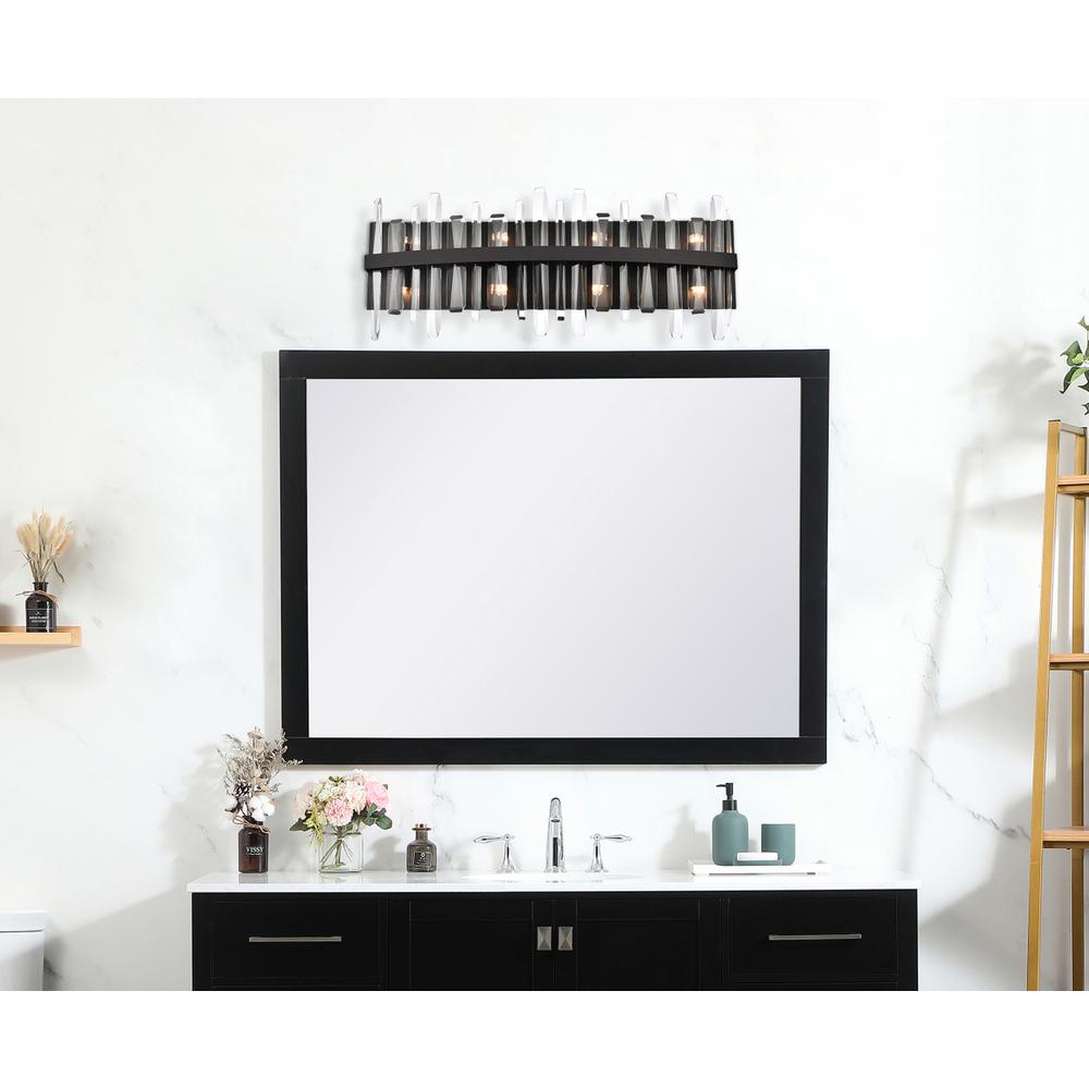 Serena 30 inch crystal bath sconce in black. Picture 6