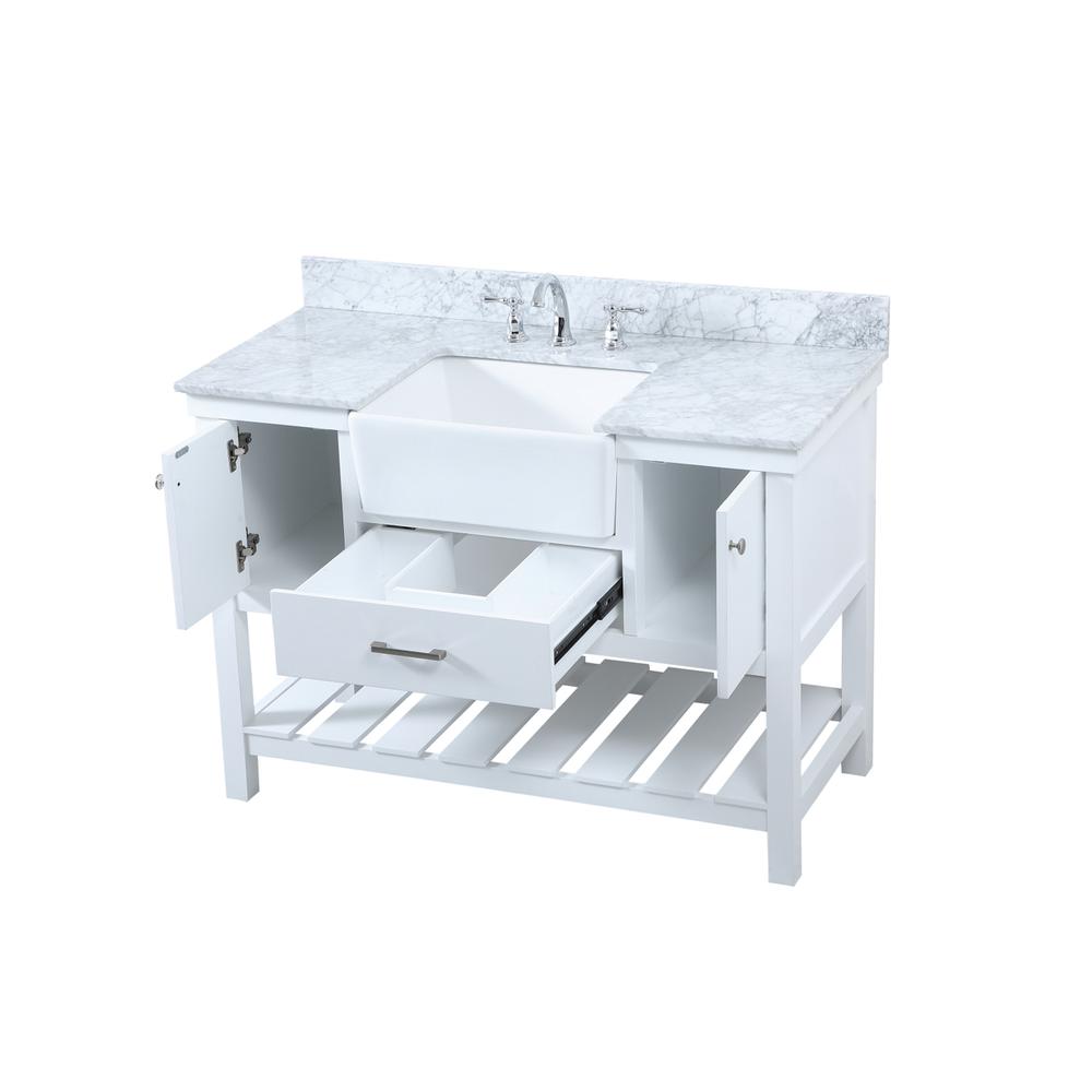 48 inch Single bathroom vanity in white with backsplash. Picture 9
