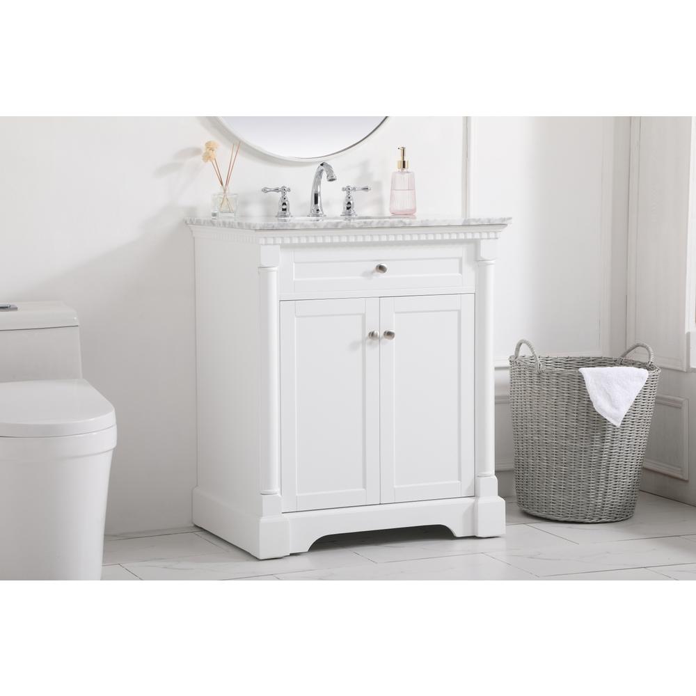 30 inch Single bathroom vanity in  White. Picture 2