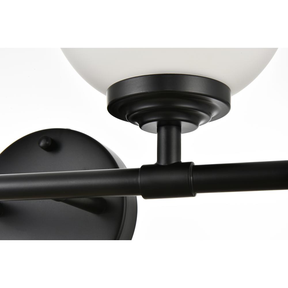 Ansley 4 light Black and frosted white Bath Sconce. Picture 4