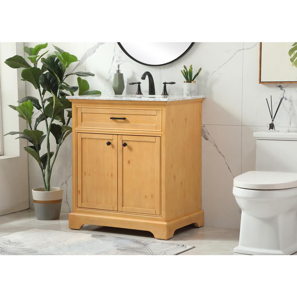 30 inch Single bathroom vanity in natural wood. Picture 2