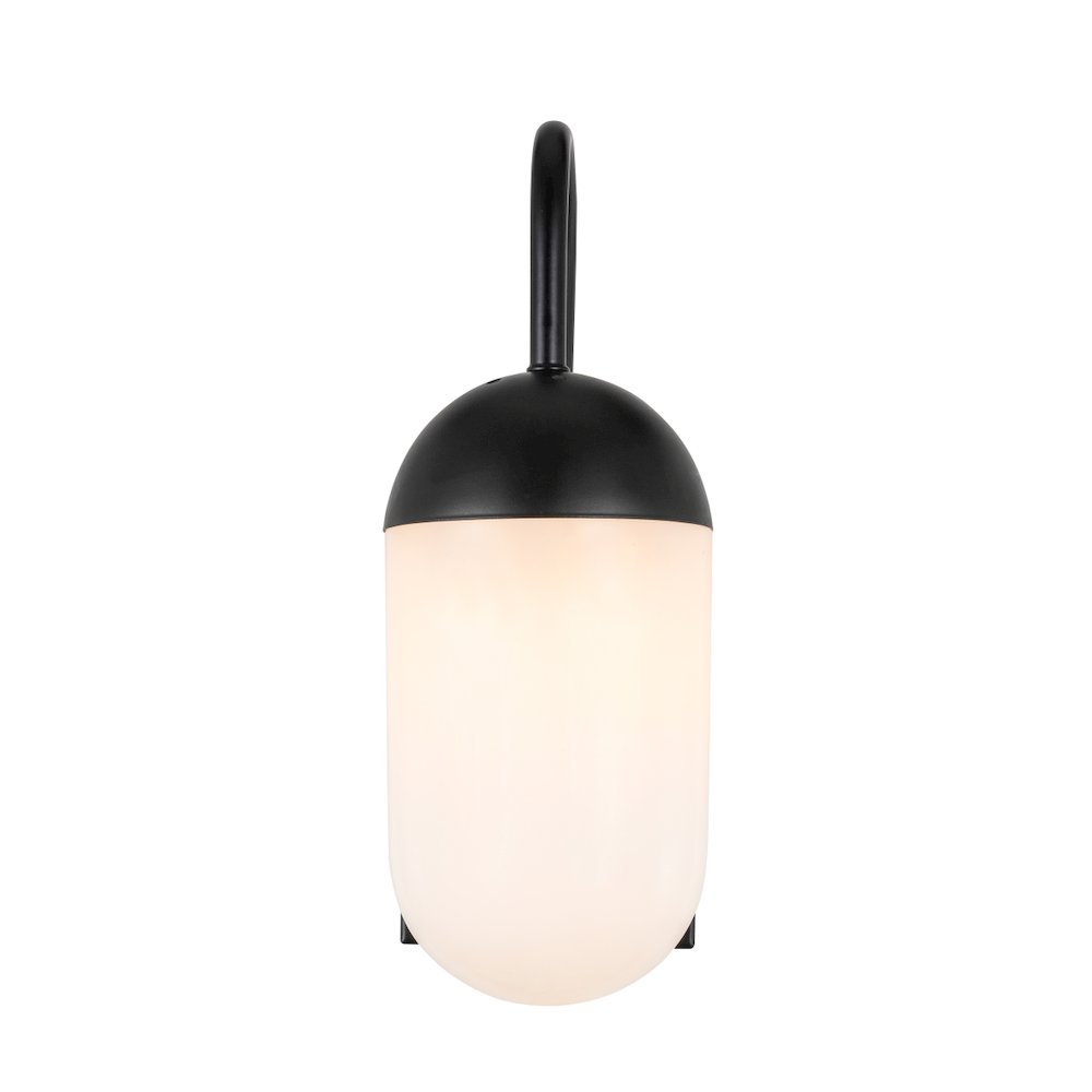 Kace 1 Light Black And Frosted White Glass Wall Sconce. Picture 6