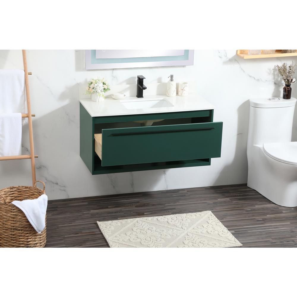 40 inch Single bathroom vanity in green with backsplash. Picture 3