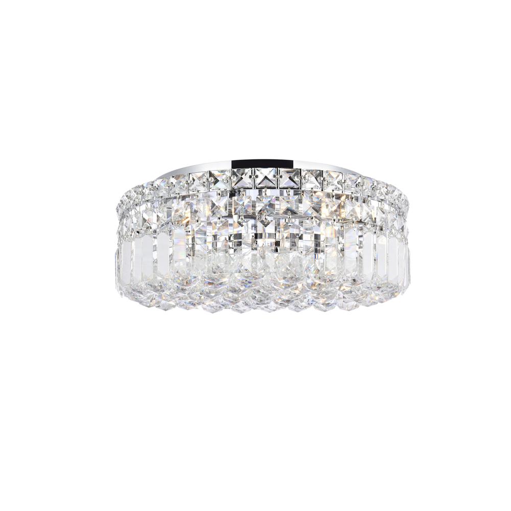 Maxime 5 light Chrome Flush Mount Clear Royal Cut Crystal. Picture 1