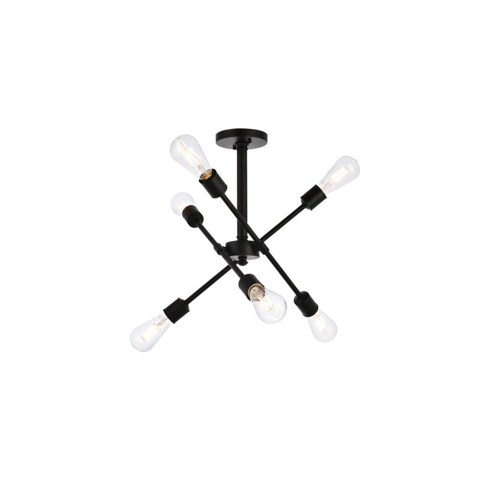 Axel 6 lights black flushmount. Picture 2