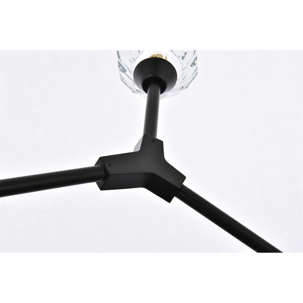Zayne 10 Light Pendant in Black. Picture 5