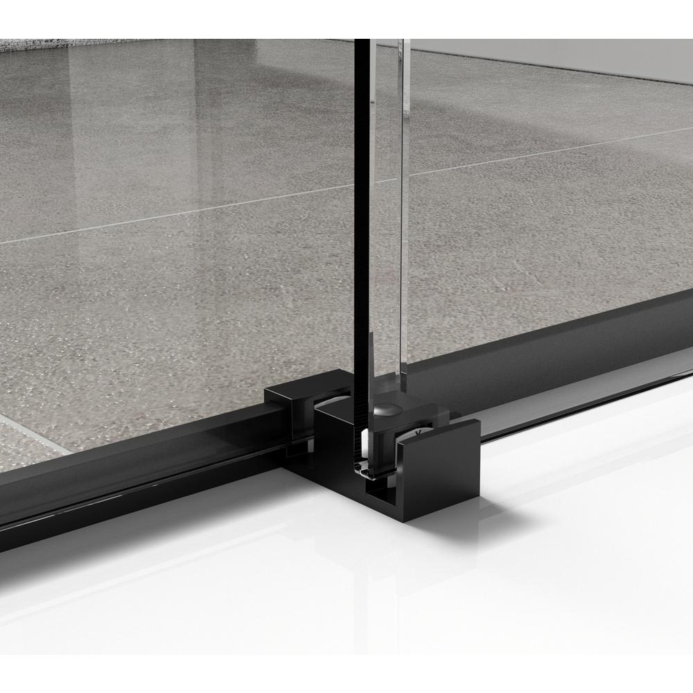 Semi-frameless shower door 48 x 76 Matte Black. Picture 9