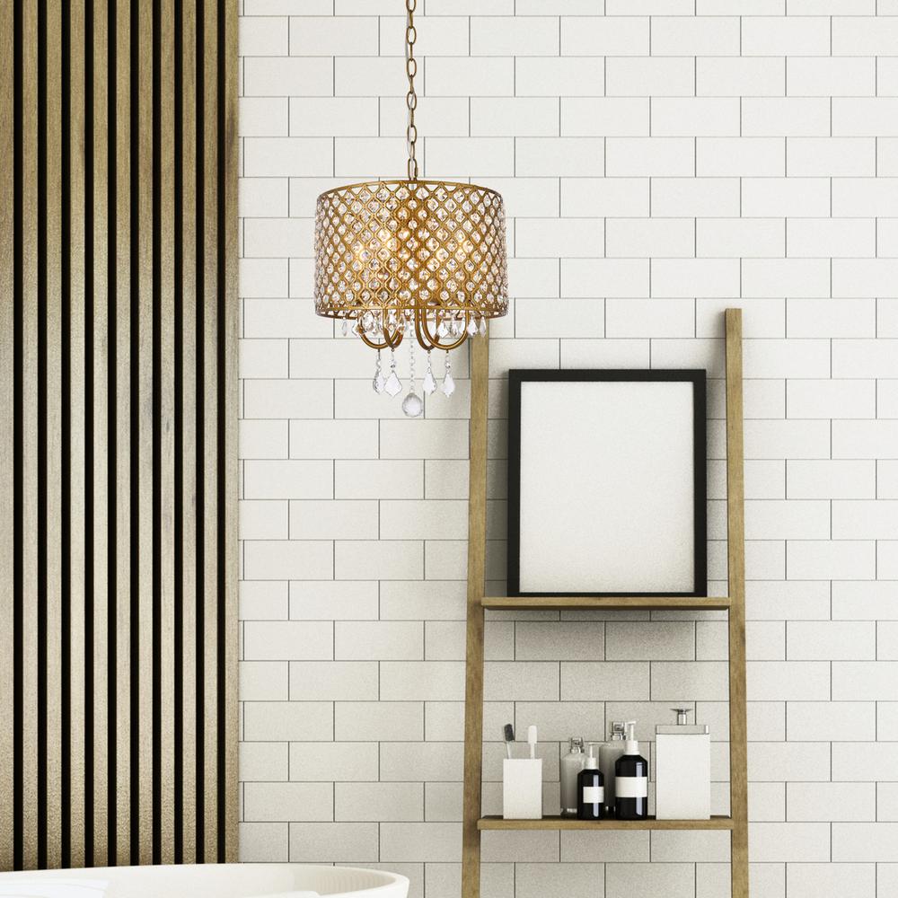 Elise 14 inch pendant in brass. Picture 9