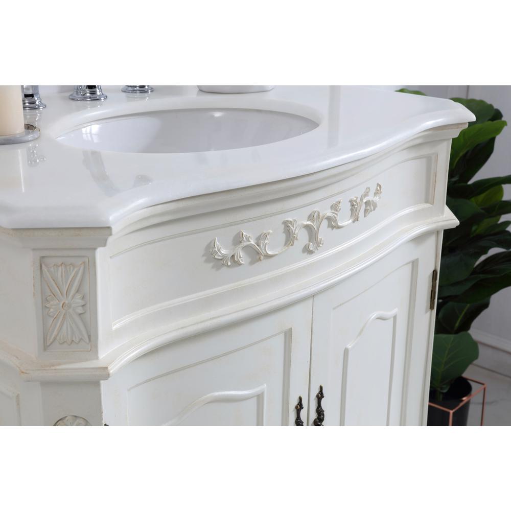 32 inch Single Bathroom vanity in antique white. Picture 4