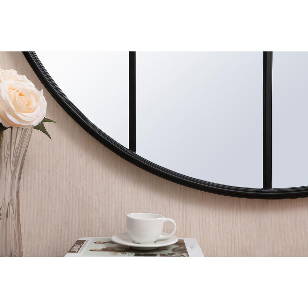 Metal windowpane mirror 42 inch x 42 inch in Black. Picture 3