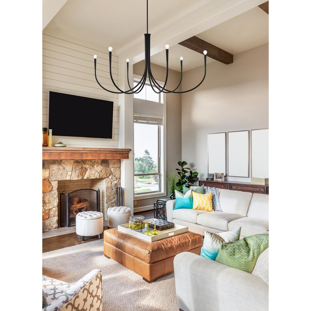 Layne 50 inch chandelier in Black. Picture 8