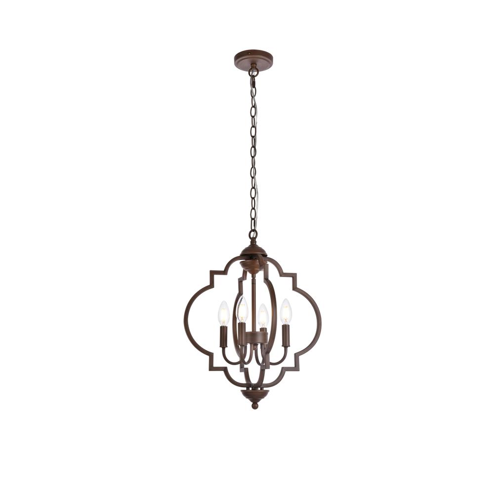 Sandara 4 lights pendant in weathered oak. Picture 1