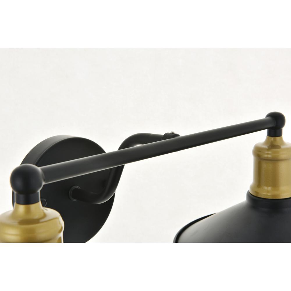 Etude  2 light brass and black Wall Sconce. Picture 9