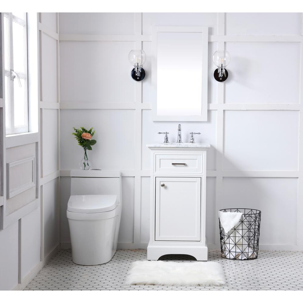 19 in. Single Bathroom Vanity set in white. Picture 7