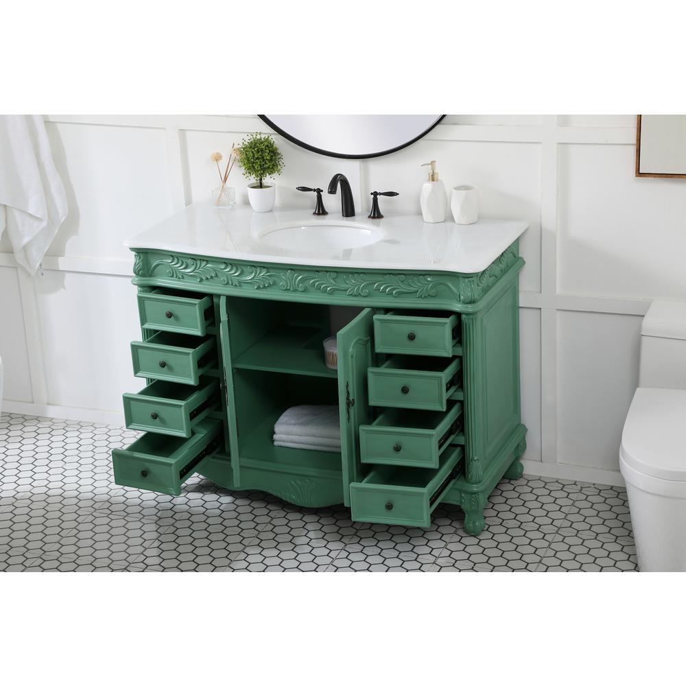 48 inch Single Bathroom vanity in vintage mint. Picture 3