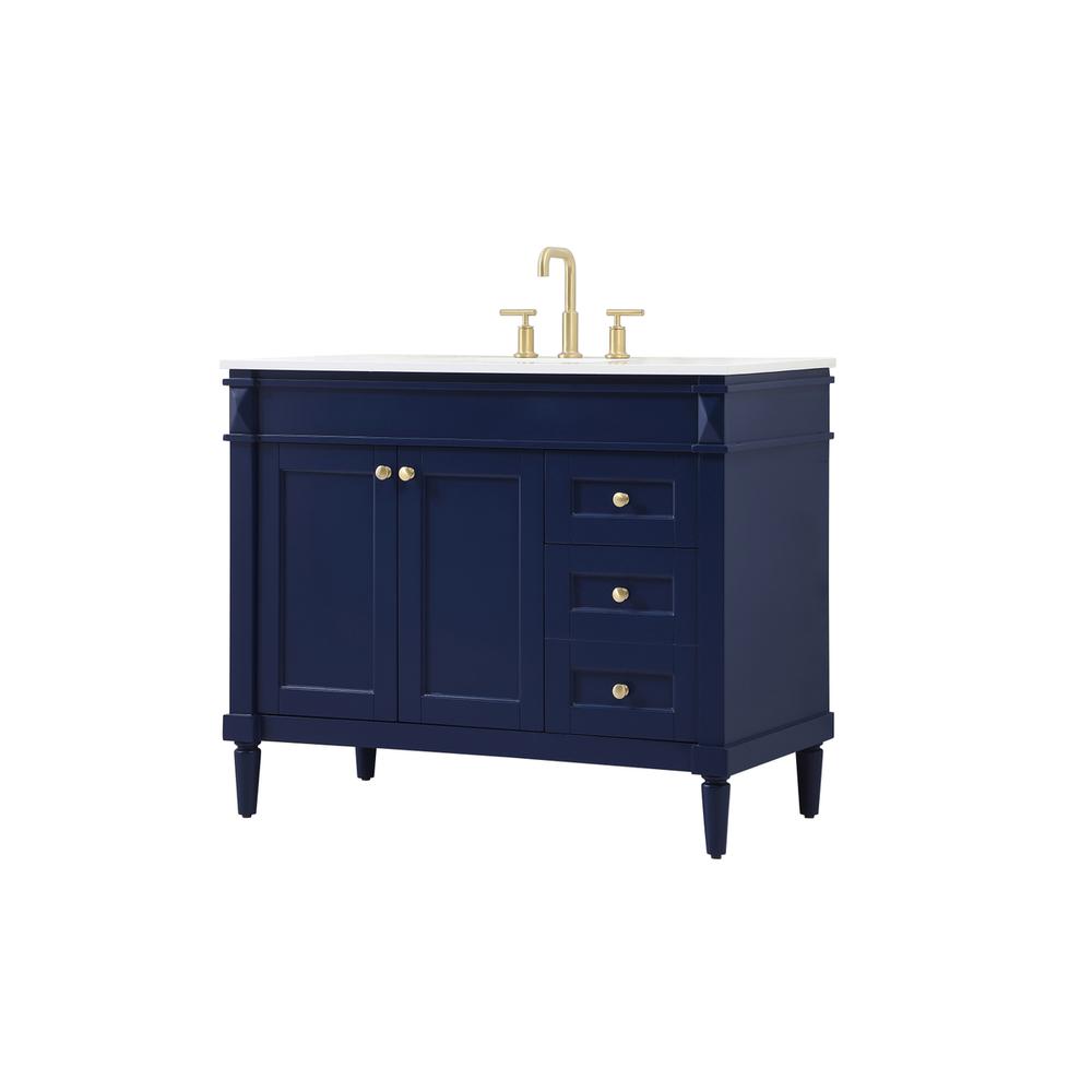 42 inch Single bathroom vanity in blue. Picture 7