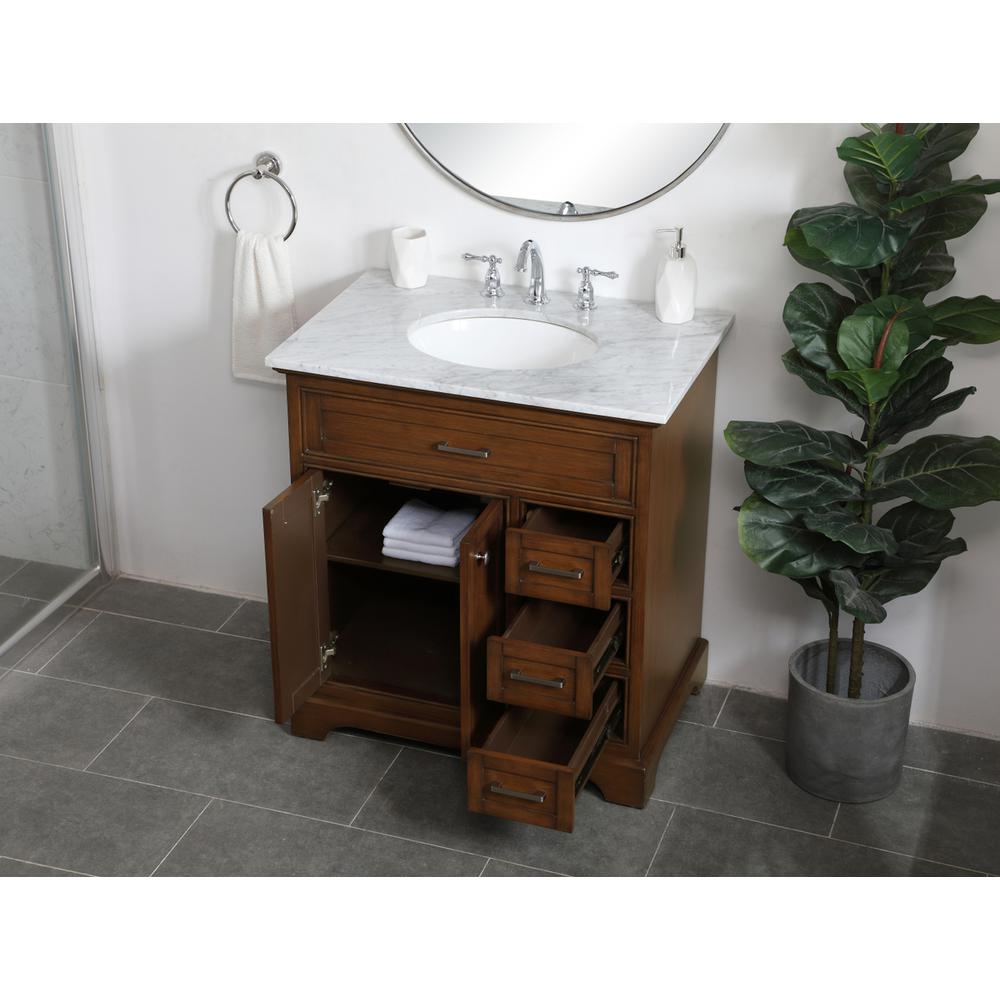 32 inch Single bathroom vanity in Teak. Picture 3