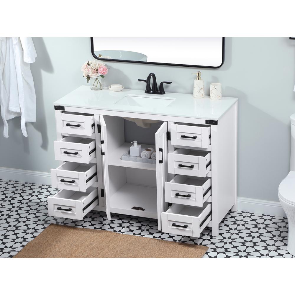 48 inch Single bathroom vanity in white. Picture 3