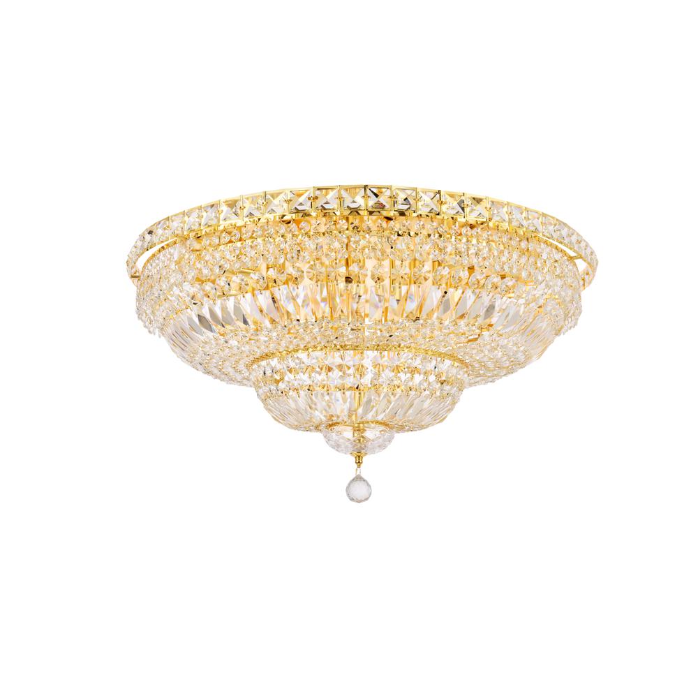 Tranquil 18 light Gold Flush Mount Clear Royal Cut Crystal. Picture 2