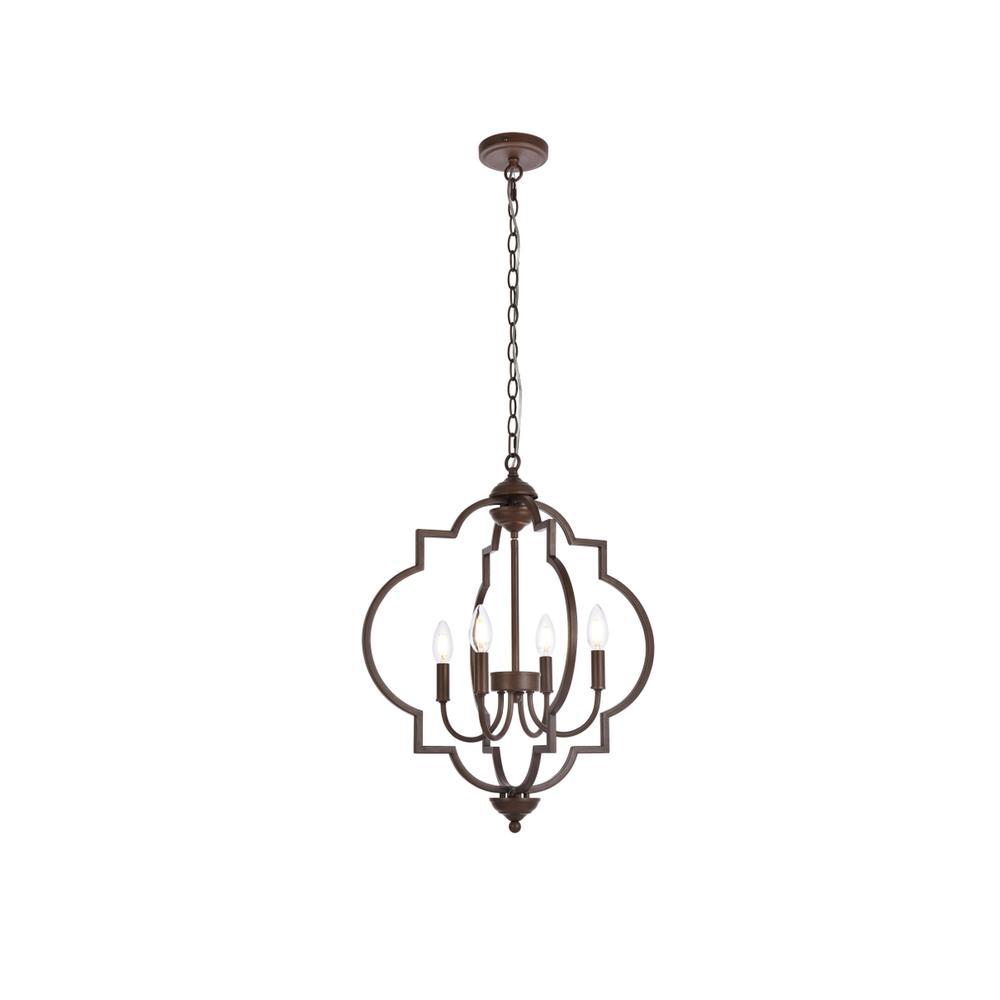 Sandara 4 lights pendant in weathered oak. Picture 1