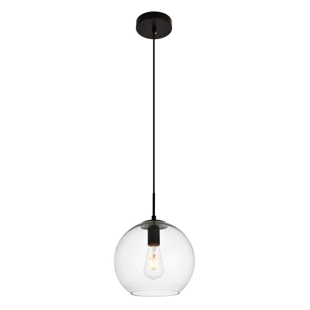 Placido Collection Pendant D9.8 H9.8 Lt:1 Black and Clear Finish. Picture 2