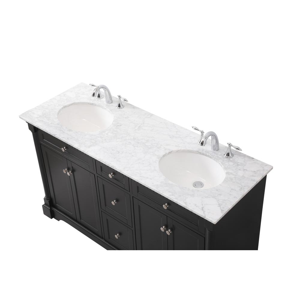 60 inch double bathroom vanity set in black. Picture 10